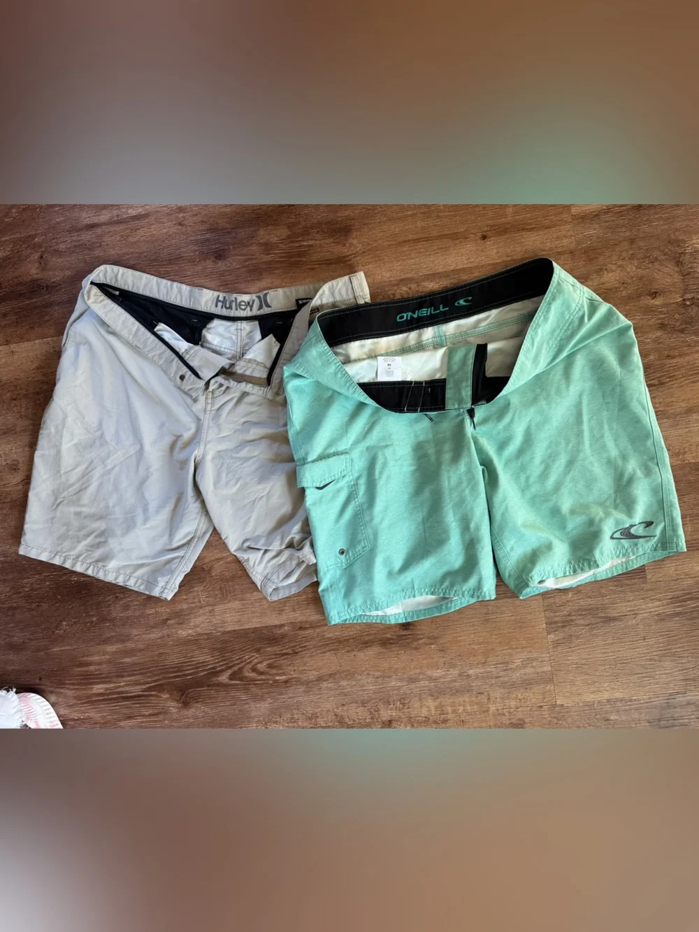 Mens Hybrid Shorts Bundle - O'Neill Mint Green & Hurley Tan - Size 38